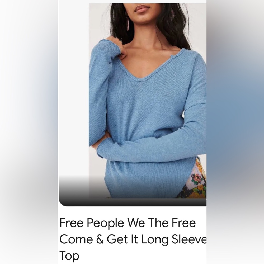 NWOT we the free Come and get it long sleeve size X-Large color deep blue teal